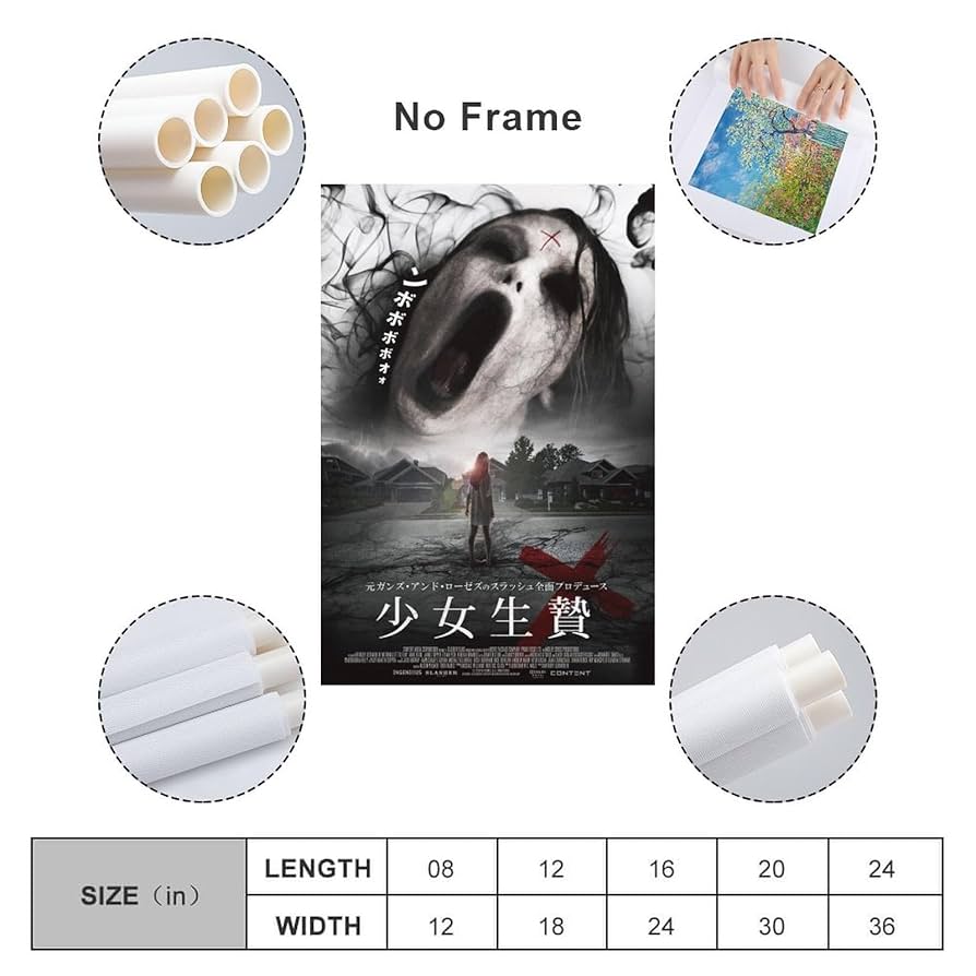 Amazon.co.jp: ホラー映画少女の出産ポスター アートパネル